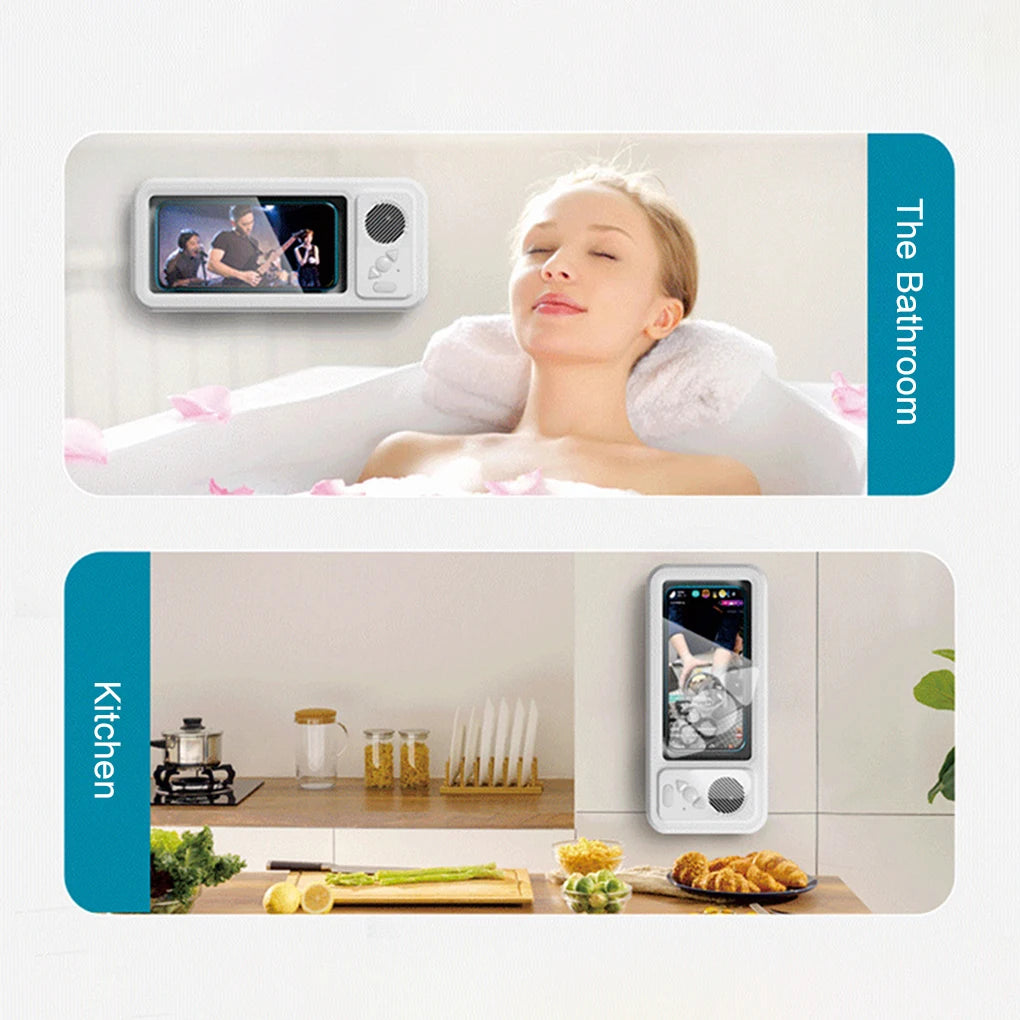 Waterproof Shower Phone Holder with Bluetooth Speaker